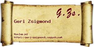 Geri Zsigmond névjegykártya
